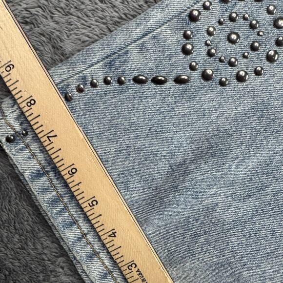 Forever 21 Womens Straight Leg Jeans NEW 28 Studded Floral Design - Picture 6 of 11